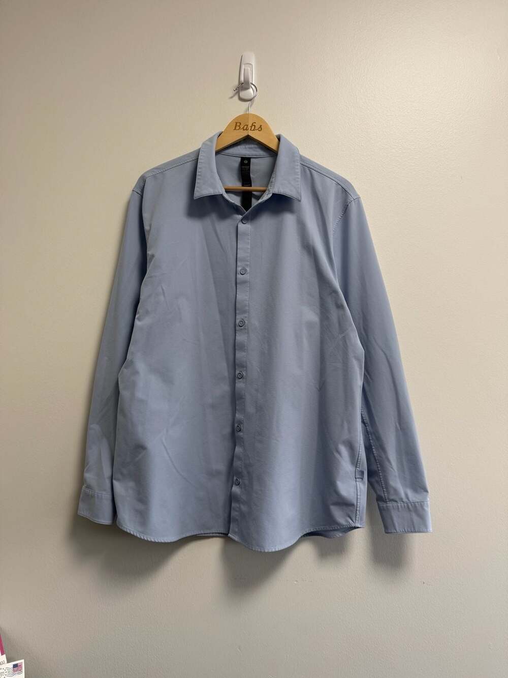 Lululemon City Sweat Long Sleeve Button Down Shirt Size XL Blue